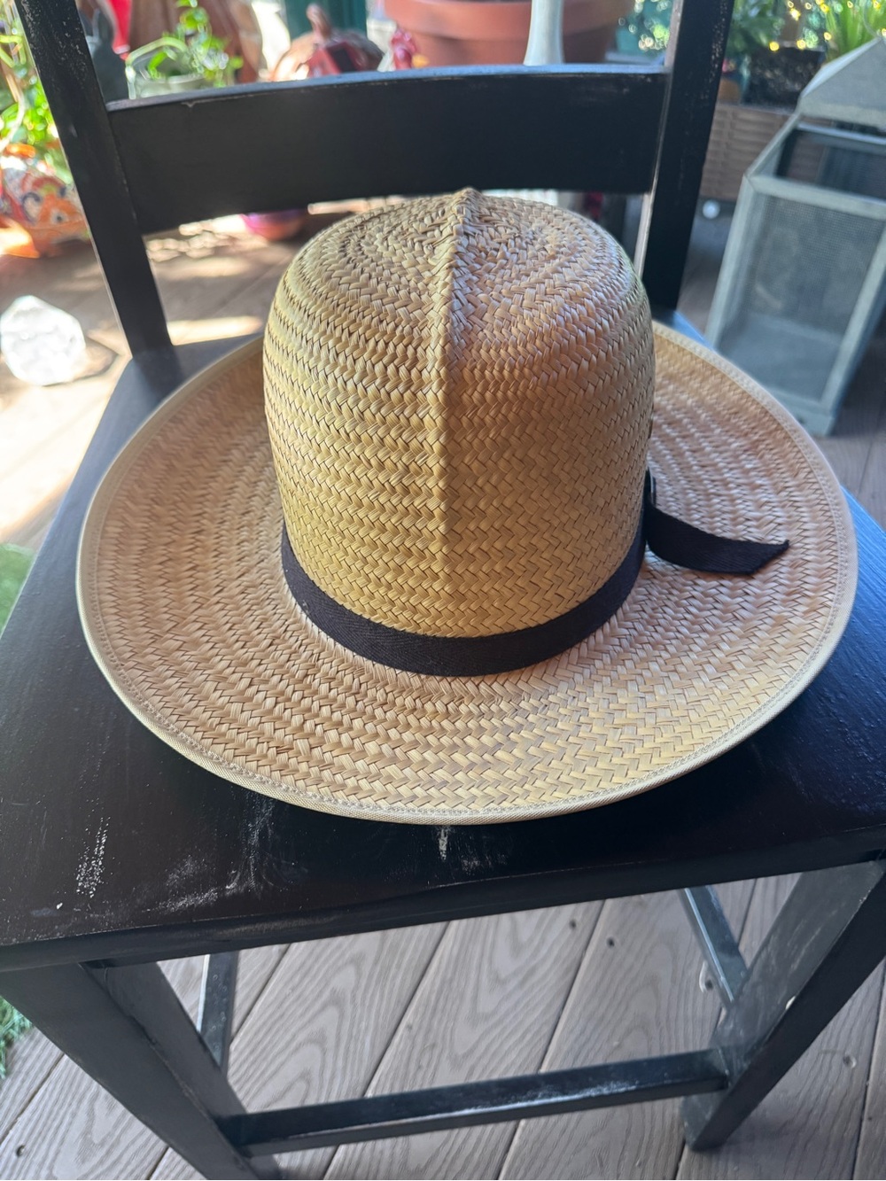 Woven palm leaf western-style hat By Sunset Straw Hat LG